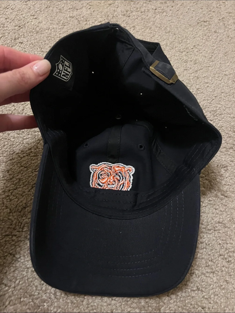 Chicago Bears navy blue hat with Orange Bear Logo - Picture 3 of 4